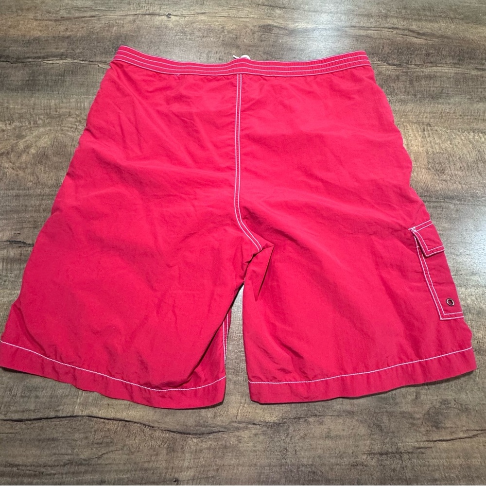 Vintage Polo Ralph Lauren Lined‎ Swim Trunks Board Shorts Red  Pockets Mens XXL - Picture 2 of 11